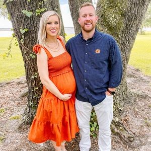Pink blush maternity dress
